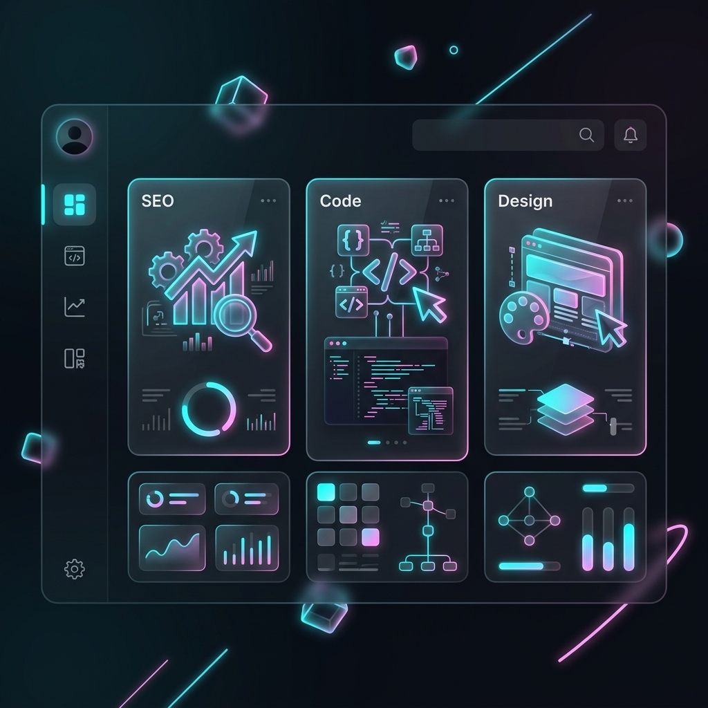 Futuristic Web Developer Tools Dashboard