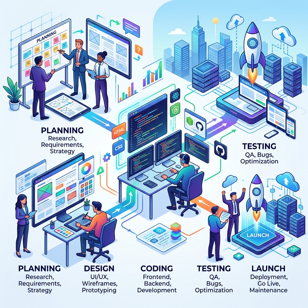 Custom Web Development Process Flow